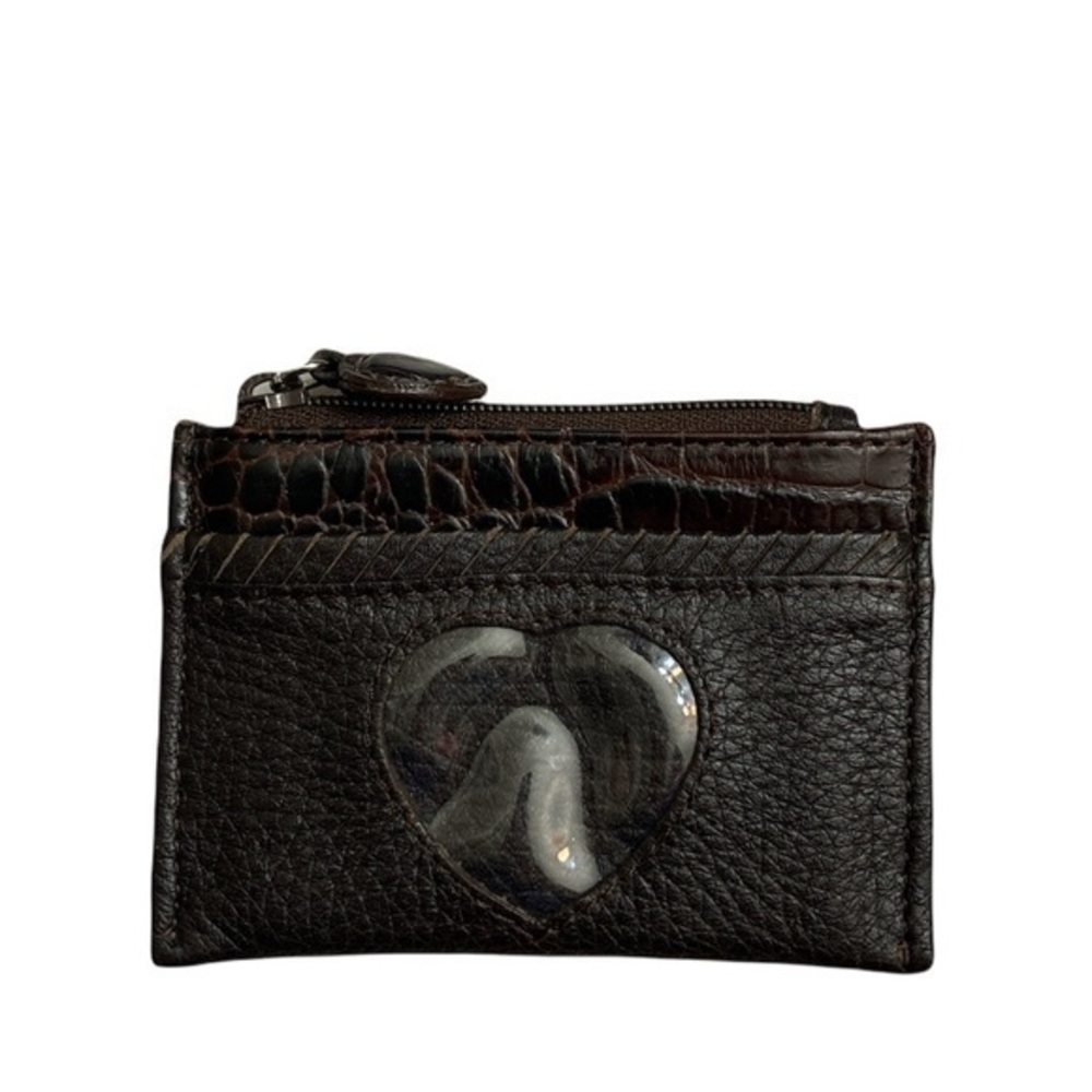 Brighton brown leather card case
